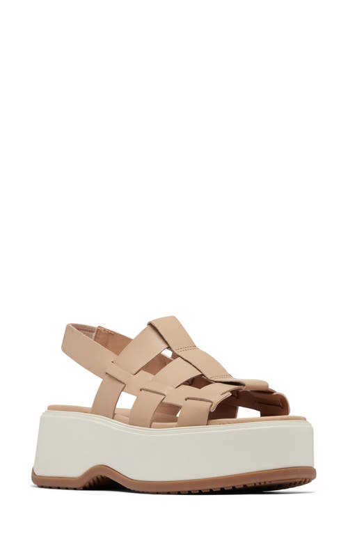 Shop Sorel Dayspring Slingback Platform Sandal In Honest Beige/chalk