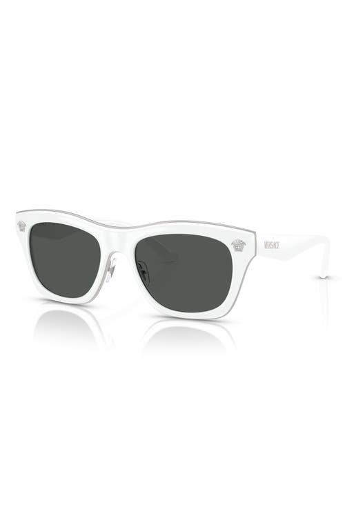 Shop Versace 53mm Rectangular Sunglasses In White