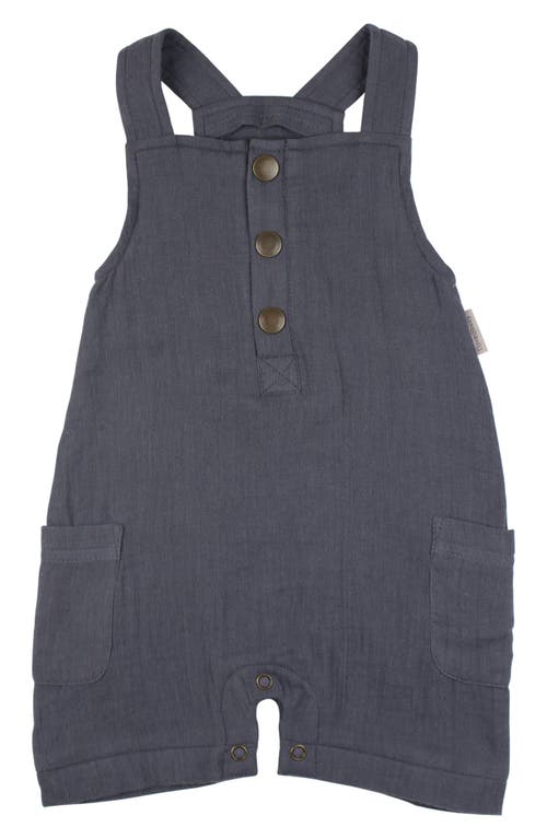 L'Ovedbaby Cuff Organic Cotton Short Overalls in Dusk at Nordstrom, Size 9-12M