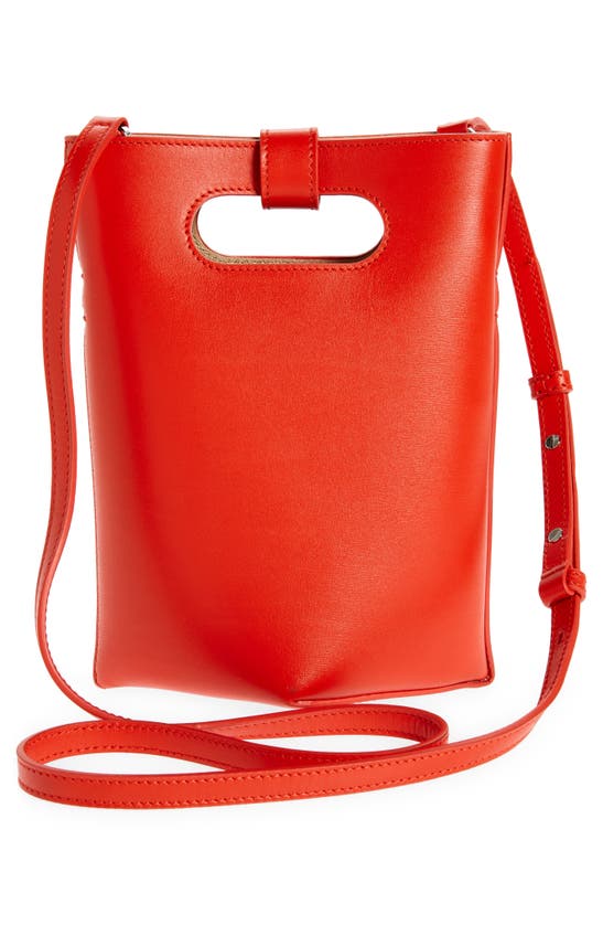 Shop Alaïa Small Folded Calfskin Leather Tote In Rouge Vif