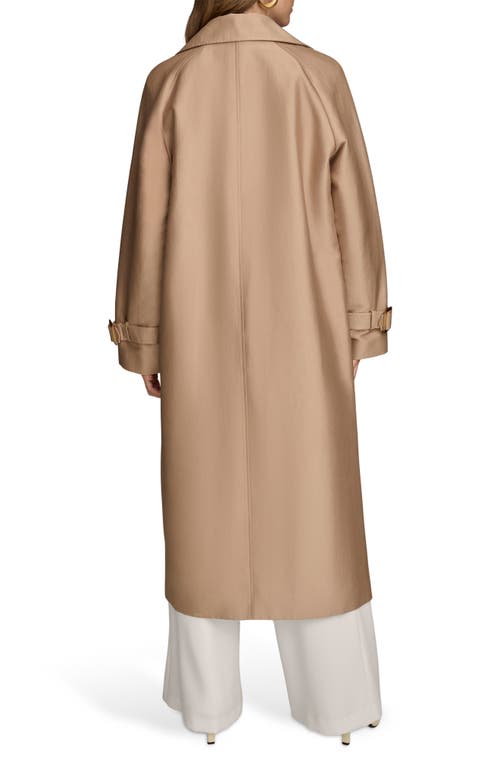 Shop Donna Karan New York Double Breasted Trench Coat In Khaki