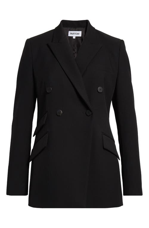 Shop Partow Steph Double Breasted Virgin Wool Blazer In Black