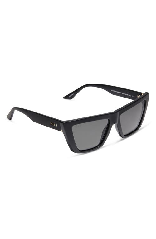 Shop Diff Vinona Sunglasses In Matte Black/grey