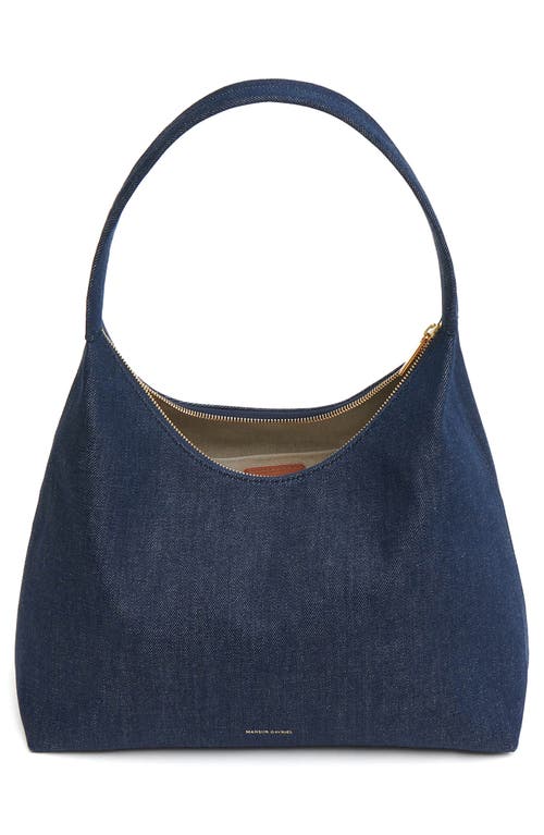 Mansur Gavriel Candy Denim Hobo Bag In Dark Blue
