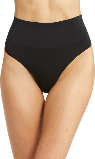Spanx Cotton Control contouring thong in black
