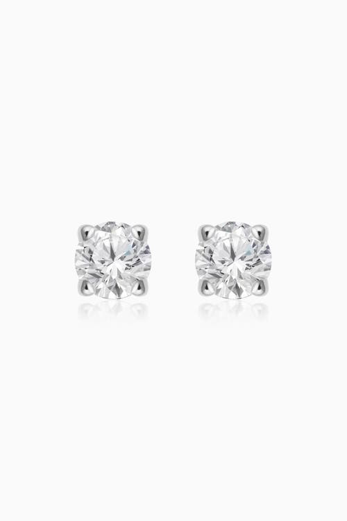 Shop Oradina 14k White Gold Shine Bright Diamond Studs