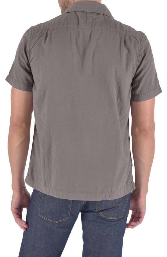 Hiroshi Kato The Wrench Solid Double Gauze Camp Shirt In Charcoal