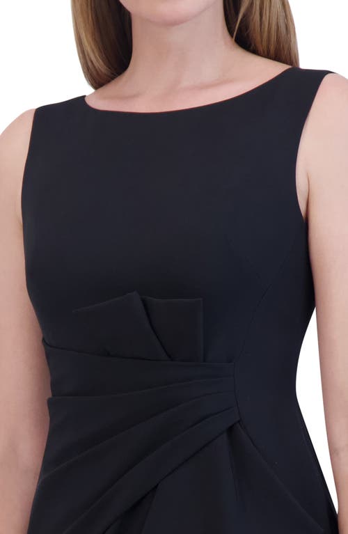 Shop Eliza J Gathered Front Sleeveless Cocktail Sheath Dress In Black