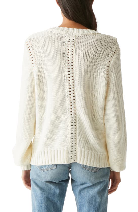 Shop Michael Stars Casey Crewneck Sweater In Chalk