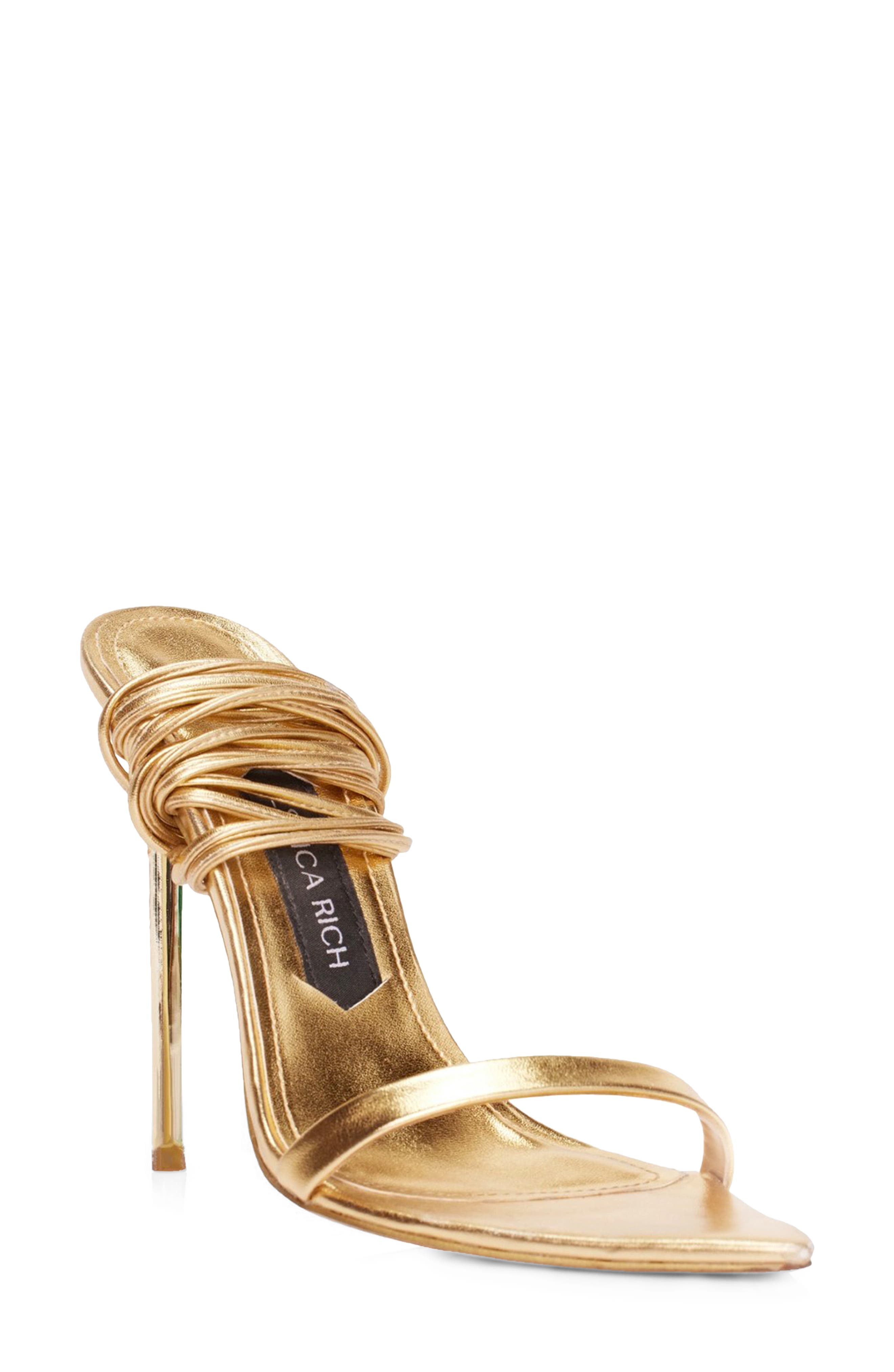 JESSICA RICH Ankle Strap Sandal in Gold at Nordstrom
