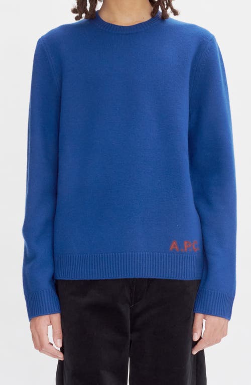 Apc A.p.c. Edward Wool Crewneck Sweater In Dark Blue