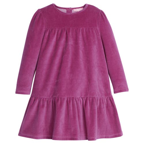 Bisby Kids' Velour Lisle Dress In Magenta Velour