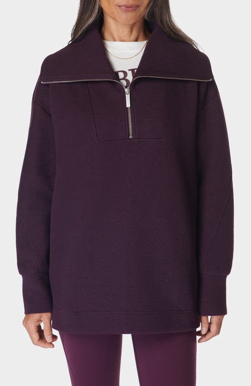 Sweaty Betty Radiant Half Zip Sweatshirt In Midnight Cherry Purple