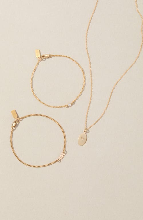 Set & Stones Angel Numbers Bracelet In Gold/444
