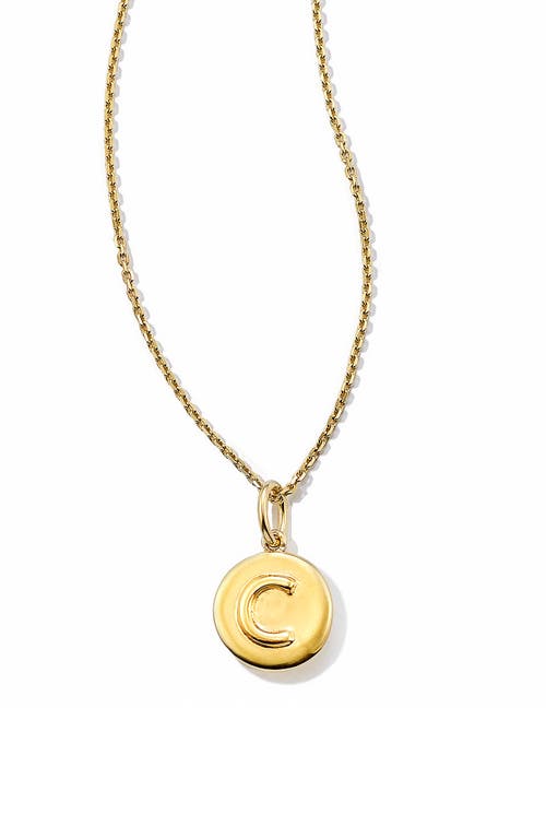 Kendra Scott Initial Pendant Necklace in 18K Gold Vermeil - C