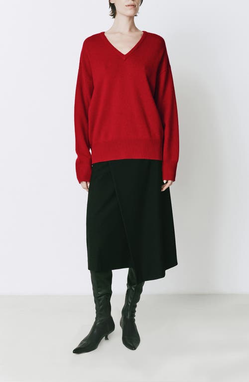 Shop Rue Sophie Coquelicot Oversize Wool & Cashmere Sweater In Rouge