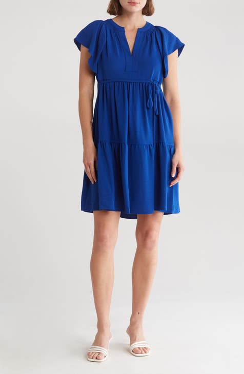 Aerowash Split Neck Tiered Dress