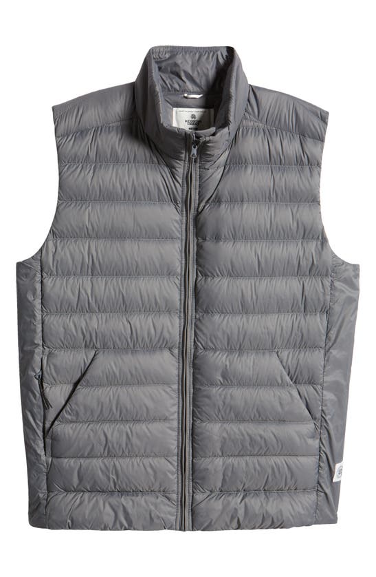 Shop Reigning Champ Water Repellent 750 Fill Power Down Vest In Carbon
