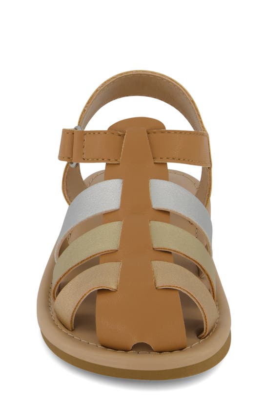 Shop Marc Fisher Kids' Apple Aqua Fisherman Slingback Sandal In Metallic/brown  Multi