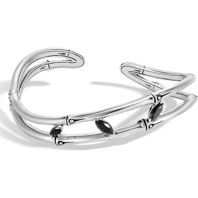 John Hardy Bamboo Collection Sterling Silver & Spinel Flex Cuff Bracelet