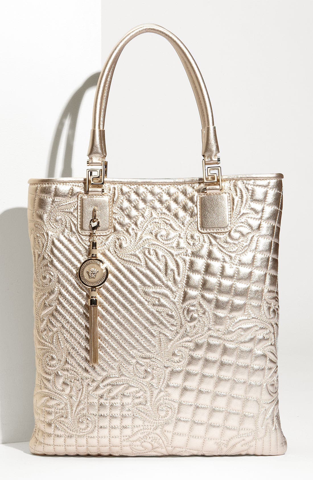 Versace 'Vanitas' Embroidered Metallic Tote Nordstrom