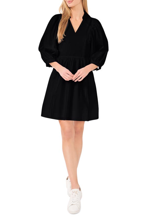 CECE CECE ELBOW SLEEVE STRETCH COTTON DRESS