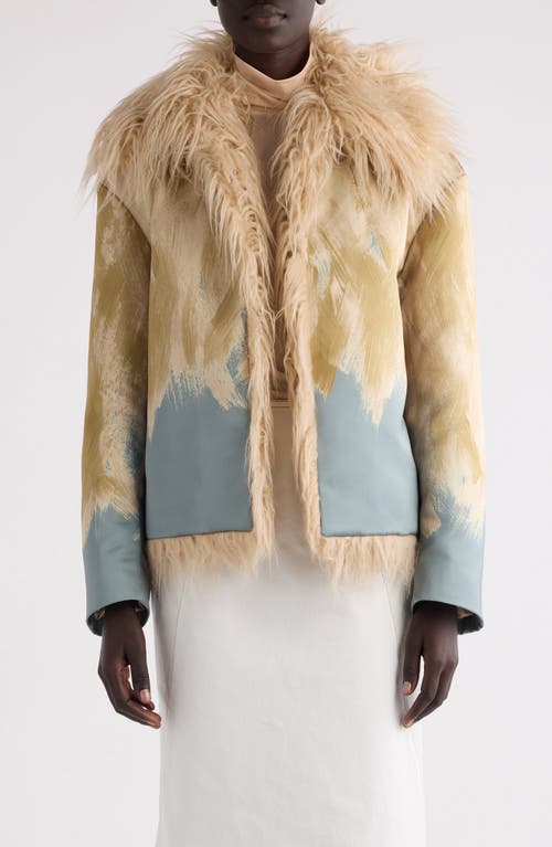 Shop Dries Van Noten Vonda Faux Fur Lined Jacket In Beige