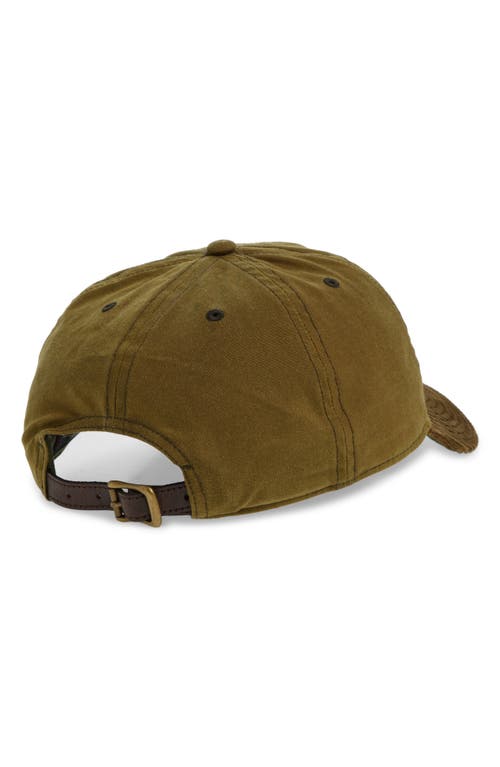 Shop Double Rl Corduroy Brim Adjustable Cotton Oil Cloth Baseball Cap In Explorer Olive