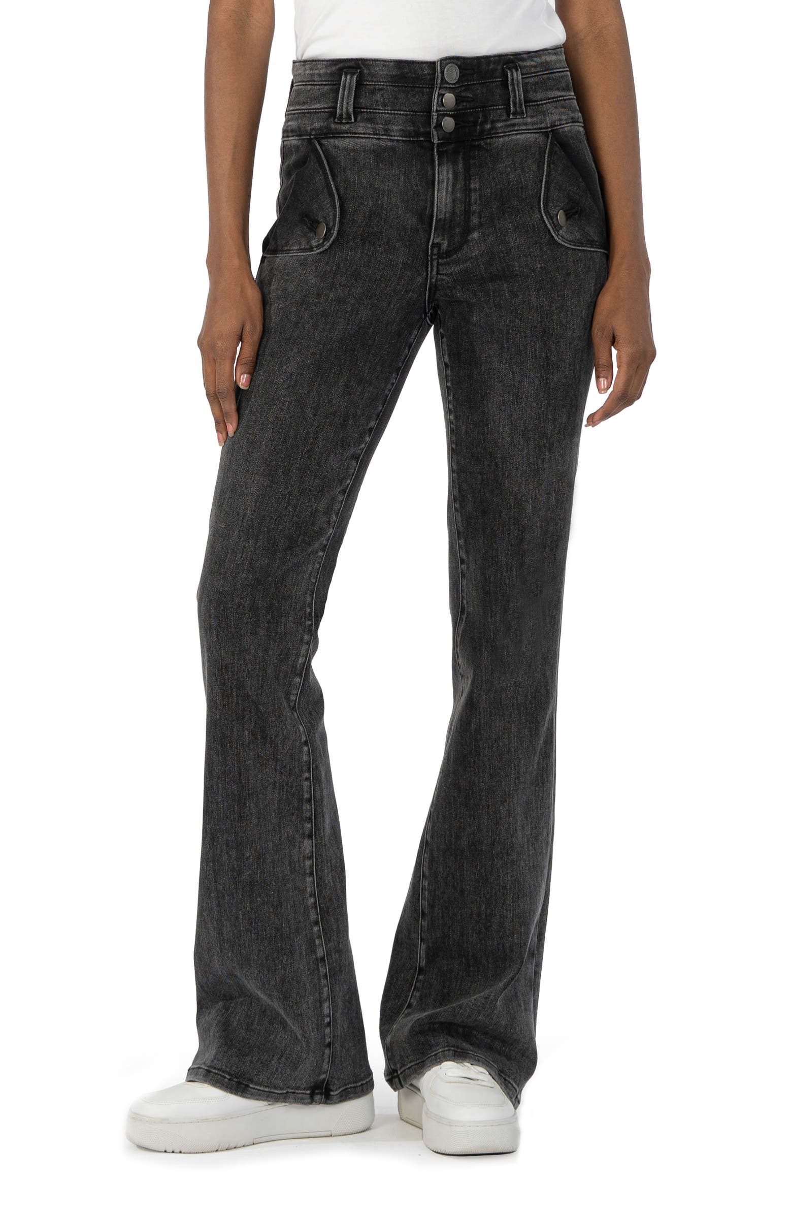 KUT from the Kloth Ana Three-Button High Waist Flare Jeans | Nordstromrack