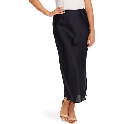 Vince Camuto Charmeuse Side Slit Midi Skirt, Blue