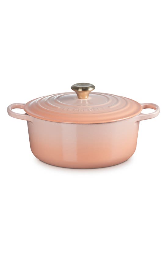 Le Creuset 7.25-qt. Signature Enameled Cast Iron Round Dutch Oven In Peche