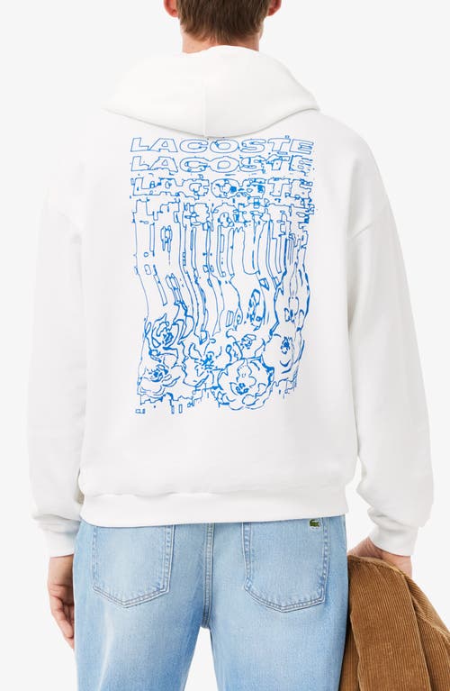 Shop Lacoste Graphic Hoodie Sweatshirt In White