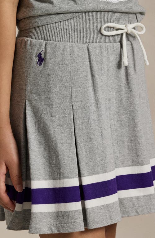 Shop Polo Ralph Lauren Kids' Pleated Tennis Skirt In Andover Heather/purple