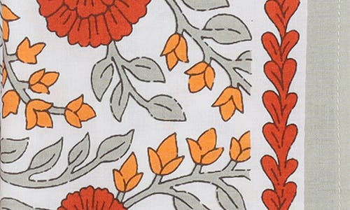 Tiramisu Cotton Set Of 4 Napkins In Red/grey