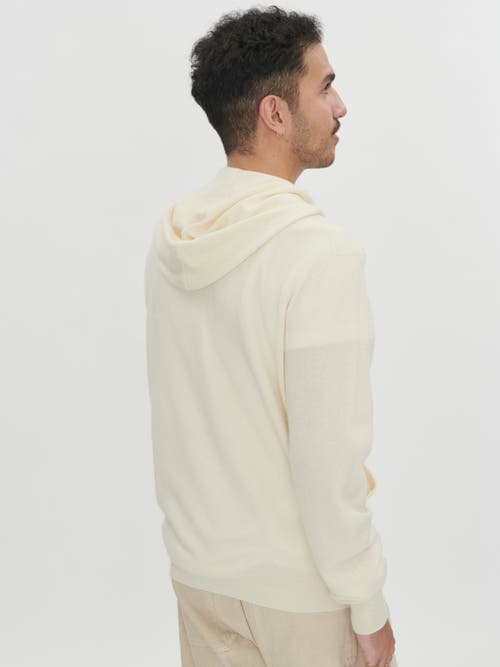 Gobi Cashmere Zipper Hoodie In Marshmallow