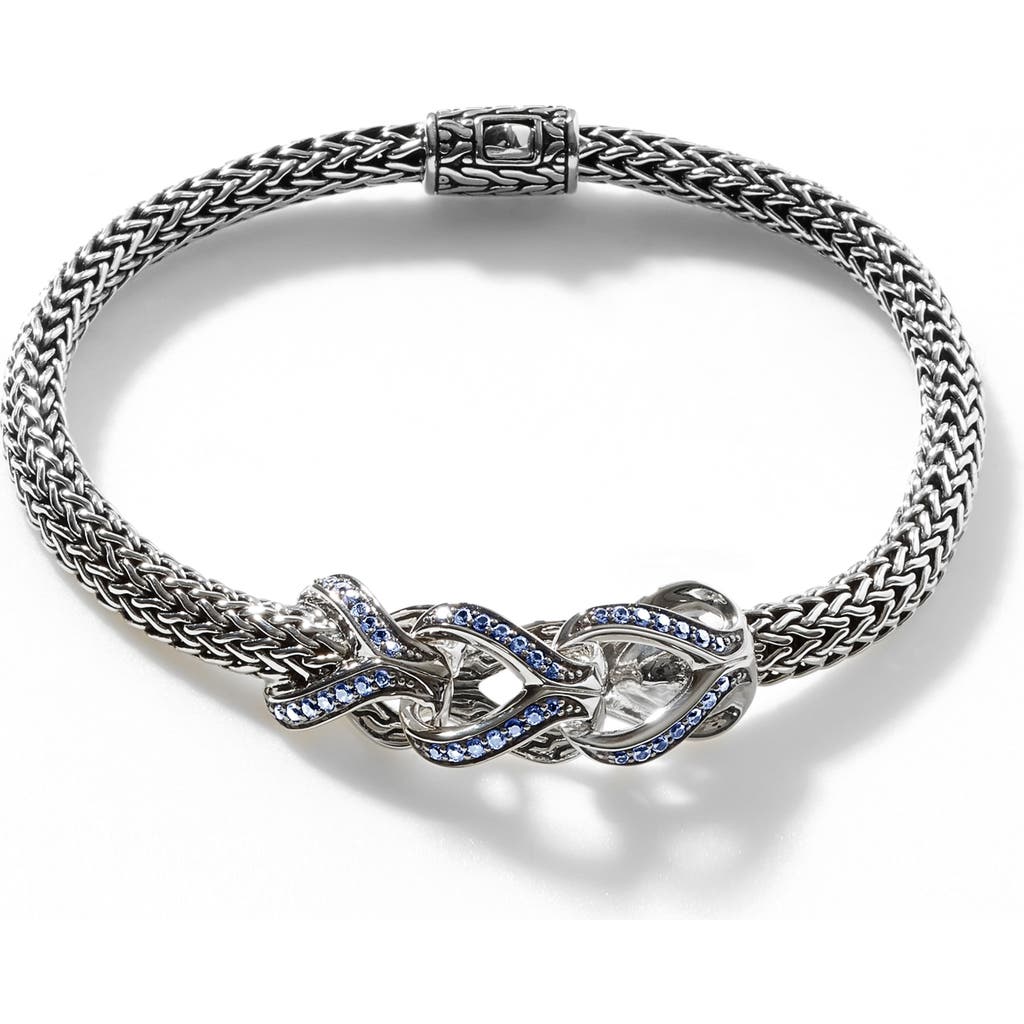 John Hardy Extra Small Asli Classic Chain Pavé Sapphire Bracelet In Silver/blue Sapphire