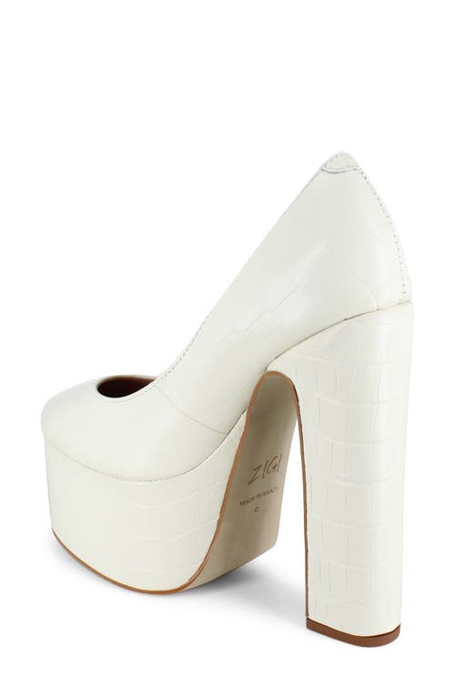 Zigi Giorgia Platform Pump In White Croc