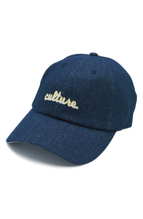 A Life Well Dressed Culture Statement Baseball Cap In Denim/white