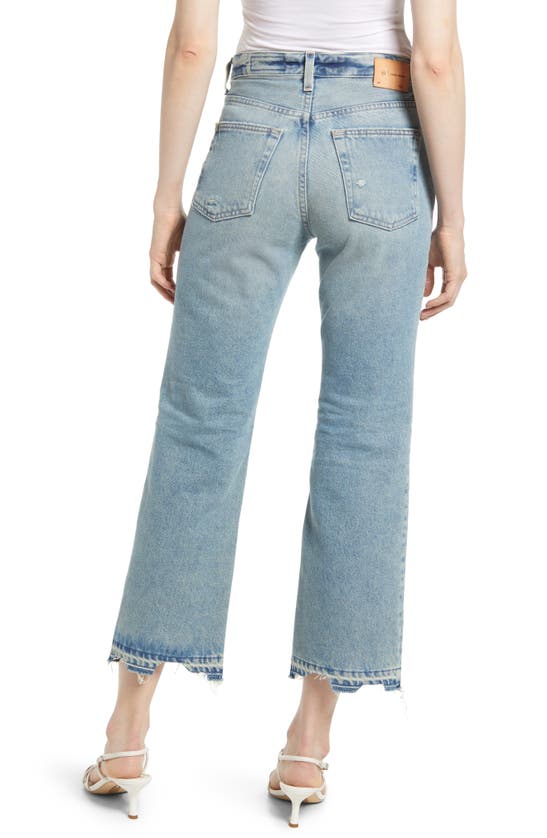 Ag Kinsley Distressed High Waist Flare Leg Jeans In 21 Years Coastal Bay