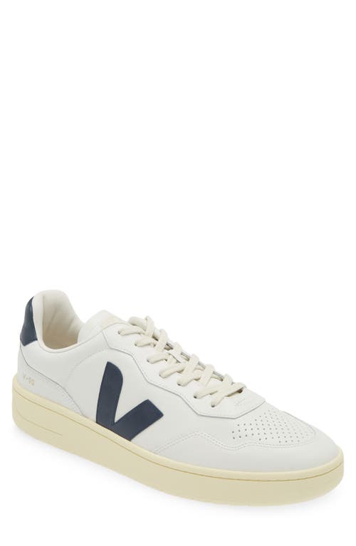 Shop Veja V-90 Leather Sneaker In Extra White Nautico