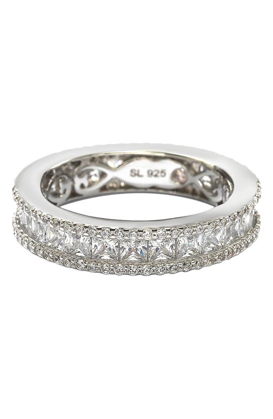 Suzy Levian Square Cut Cz Eternity Band Ring In White ModeSens