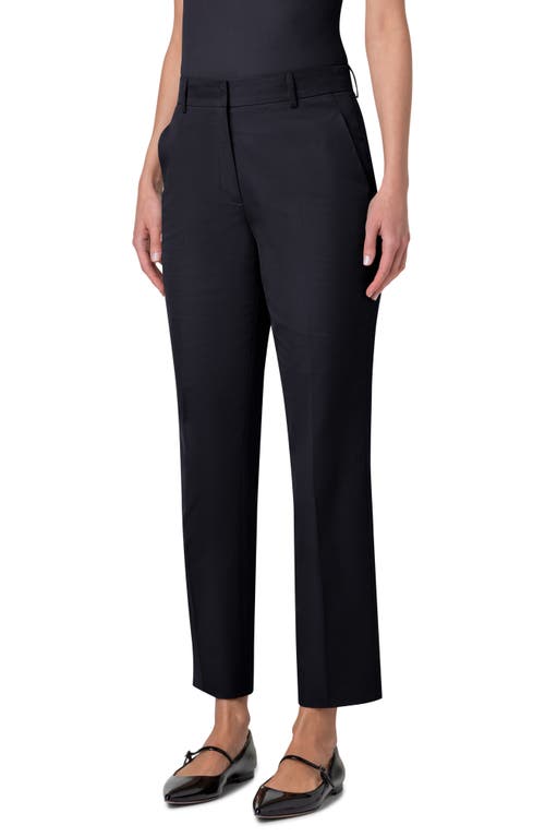 Shop Akris Flavin Cotton Techno Gabardine Ankle Pants In Black