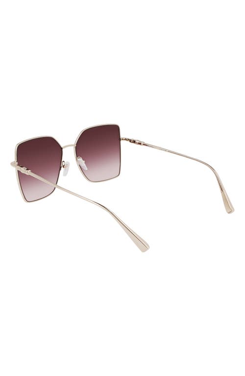 Longchamp Roseau 57mm Gradient Butterfly Sunglasses In Gold/gradient Brown