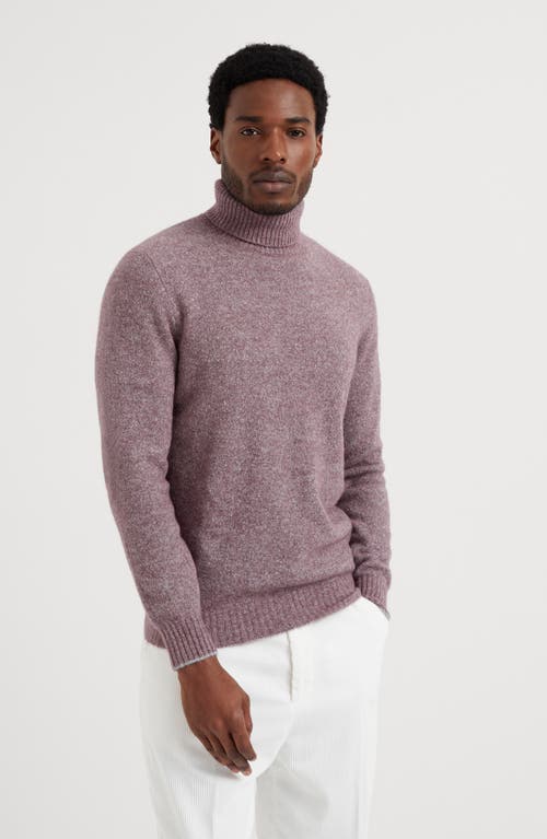 Shop Brunello Cucinelli Knop Yarn Turtleneck Sweater In Light Purple