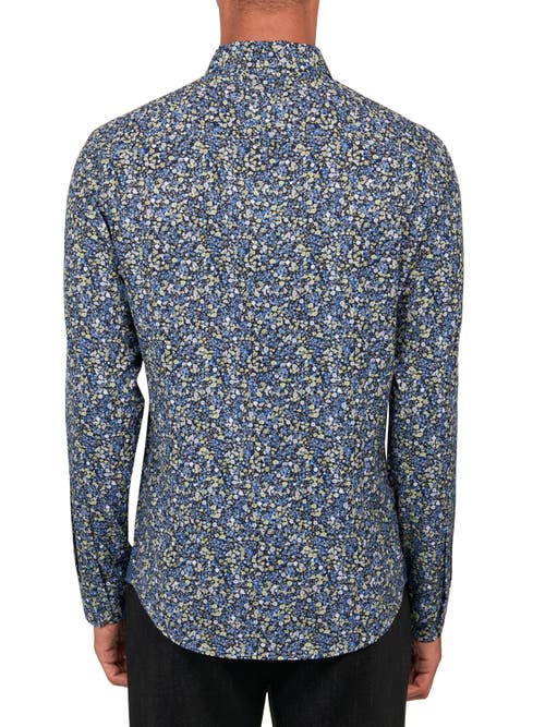 Shop Brooklyn Brigade Liberty Floral Recycled 4-way Stretch Performance Long Sleeve Shirt In Green