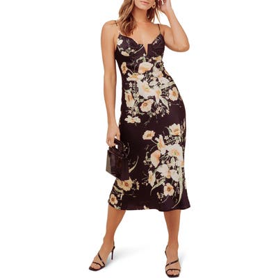 Astr The Label Coralie Midi Dress, Black