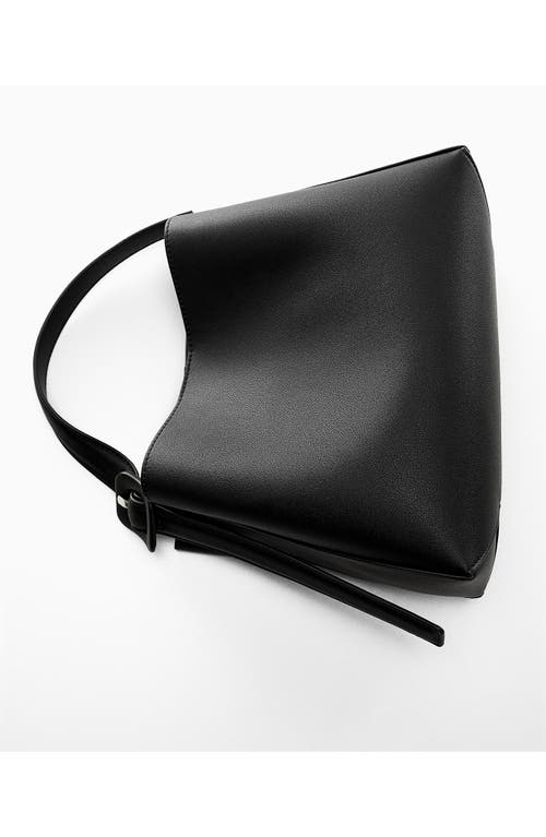 Shop Mango Faux Leather Shopper Tote In Black