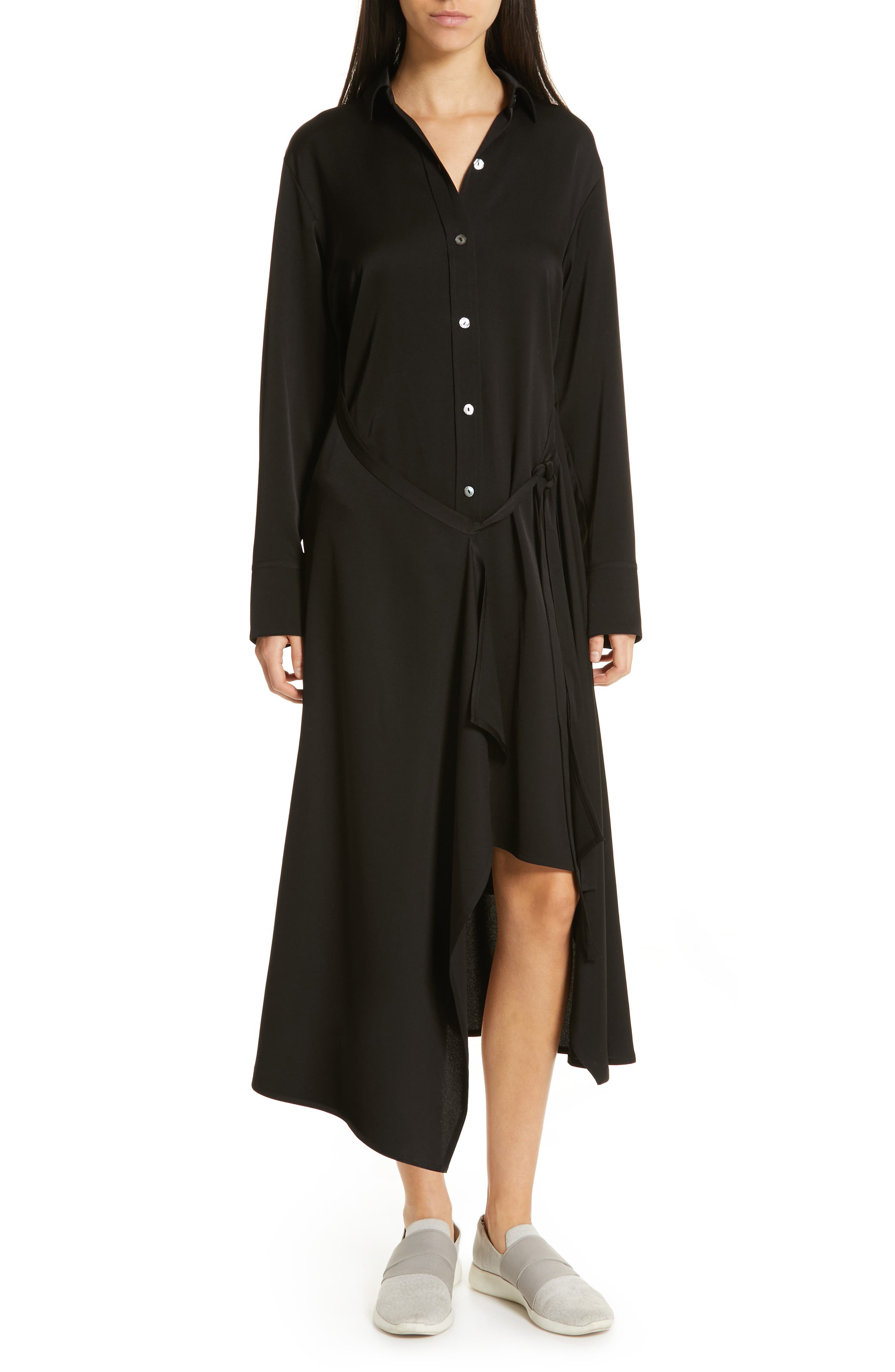 vince tie front shirt dress