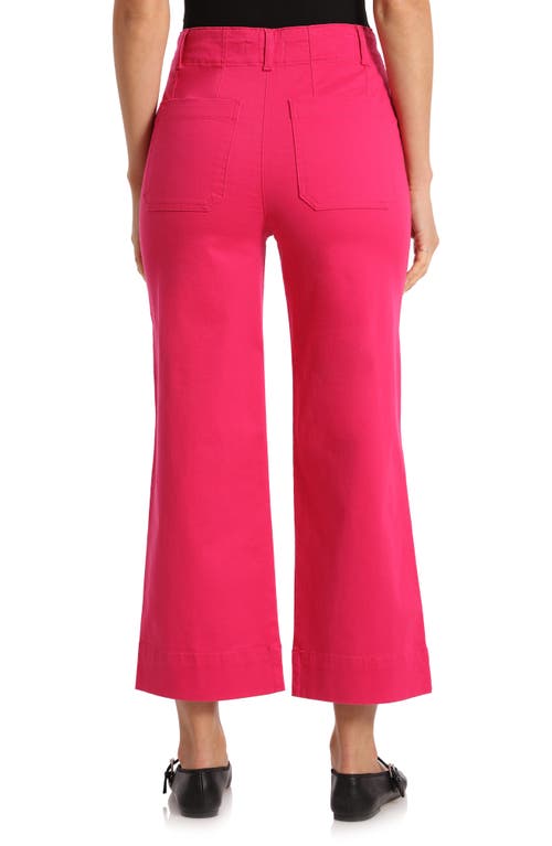 Bagatelle High Rise Patch Pockets Crop Pants In Pink Peacock