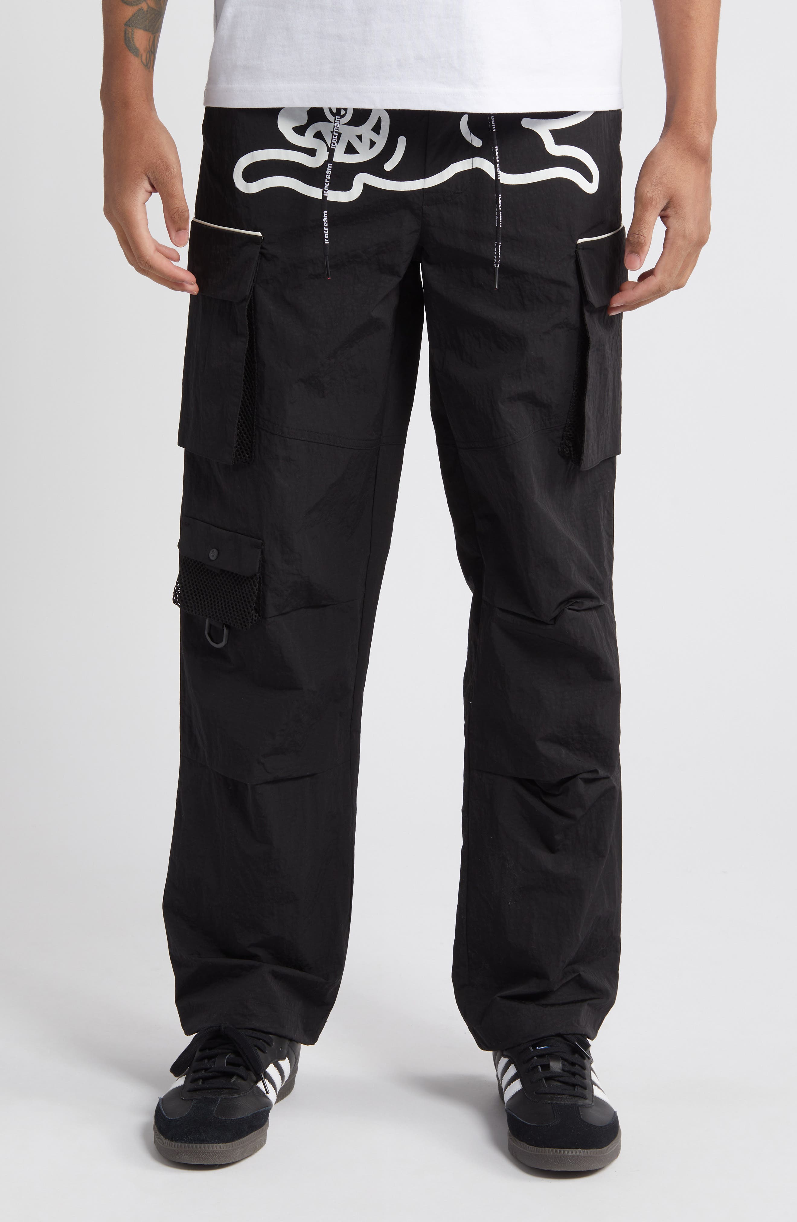 Ferragamo Black Drawstring Cargo Pants